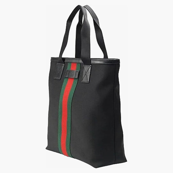Gucci Black Web Stripe Canvas Dead Bag Black