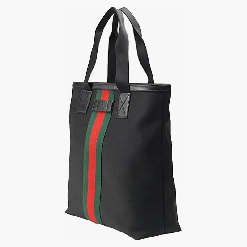 Gucci Black Web Stripe Canvas Dead Bag Black