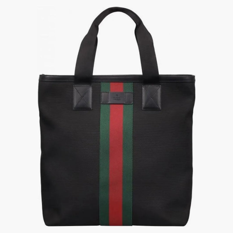 Gucci Black Web Stripe Canvas Dead Bag Black