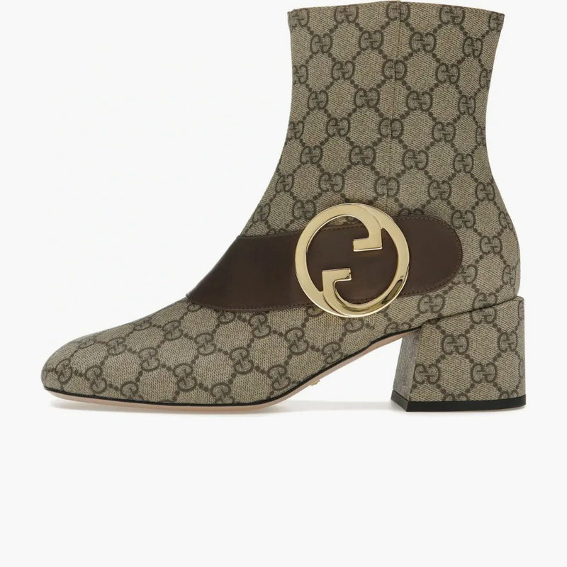 Gucci Blondie Ankle Boot Beige GG Canvas