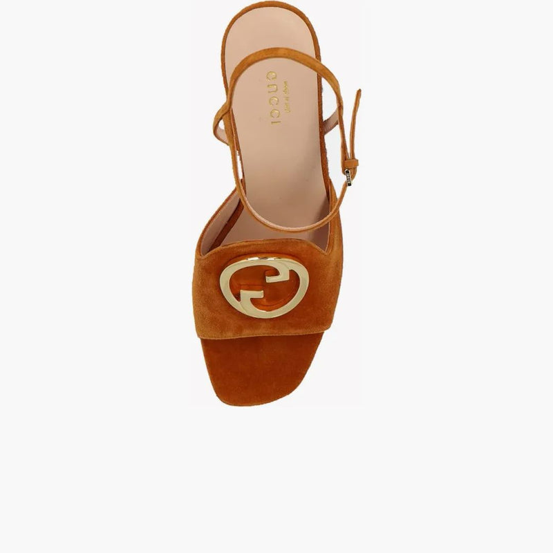 Gucci Blondie GG (85mm) Sandals Brown (Women's)