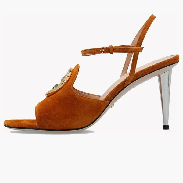 Gucci Blondie GG (85mm) Sandals Brown (Women's)