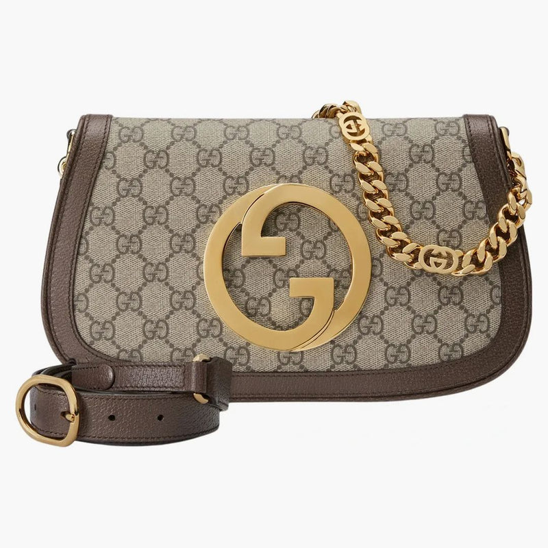Gucci Blondie Shoulder Bag GG Supreme Beige/Ebony