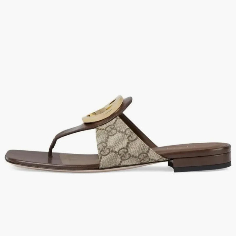 Gucci Blondie Thong Canvas Sandals Ebony (Women's)