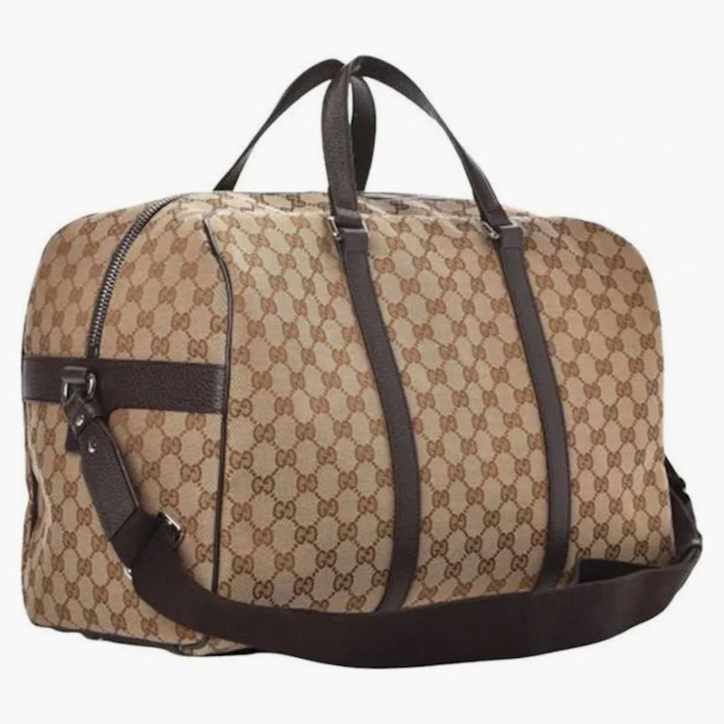 Gucci Boston Gg Duffle Bag Beige/ebony
