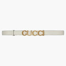 Fibbia gucci sottile cintura bianca