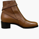 Gucci Buckled Ankle Leather Boot Brown