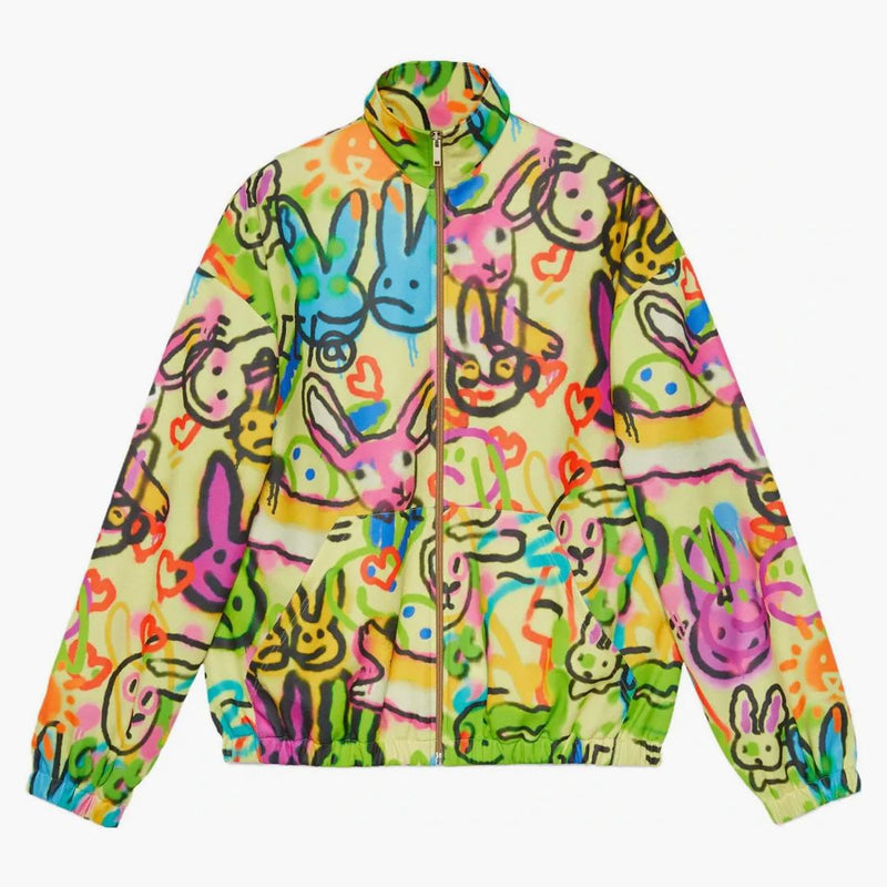 Gucci Bunny Print Full Zip Jersey Jacket Multi