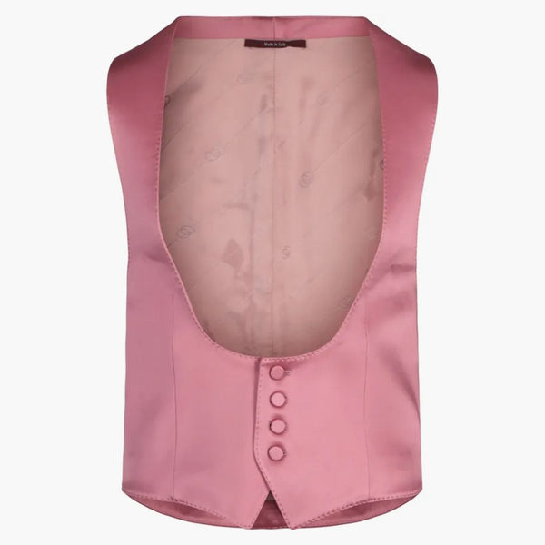 Gucci button-up satin vest pink