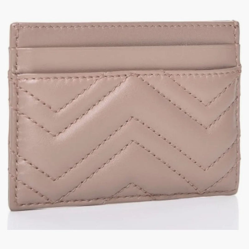 Gucci GG Marmont Card Case Matelasse Dusty Pink