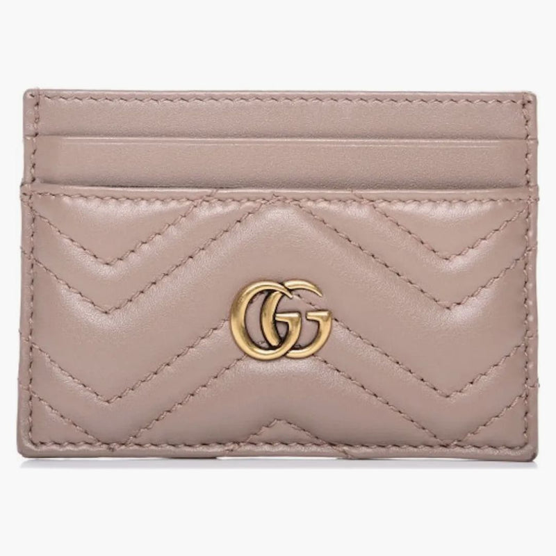 Gucci GG Marmont Card Case Matelasse Dusty Pink