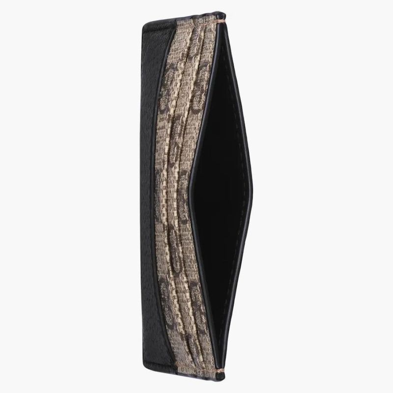 Gucci Card Case with cut-out interlocking g beige/ebony