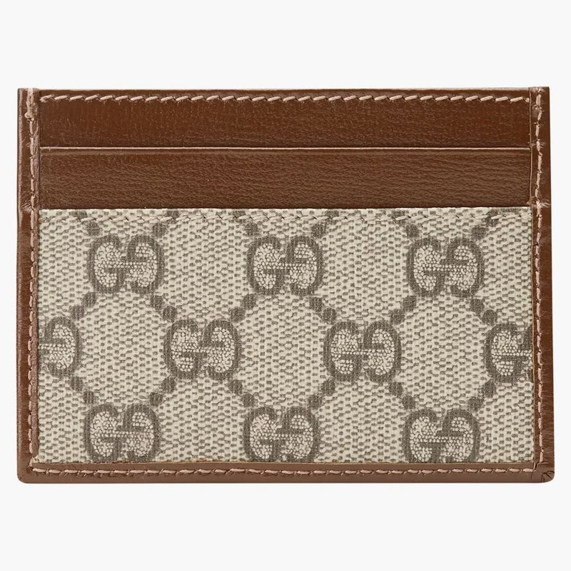 Gucci Card Case with Interlocking G Beige/Ebony