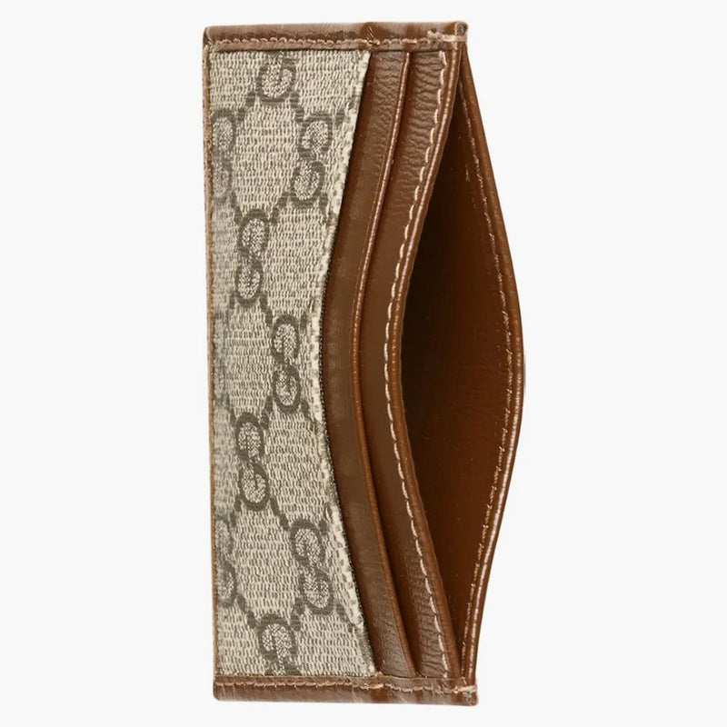 Gucci Card Case with Interlocking G Beige/Ebony