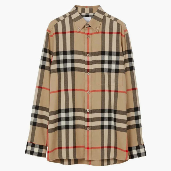 Burberry Castland Kontrollera flanellskjorta beige