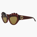 Gucci Cat Eye-Frame Acetate Sunglasses Burgundy/Yellow (GG0781S-30009261-005)