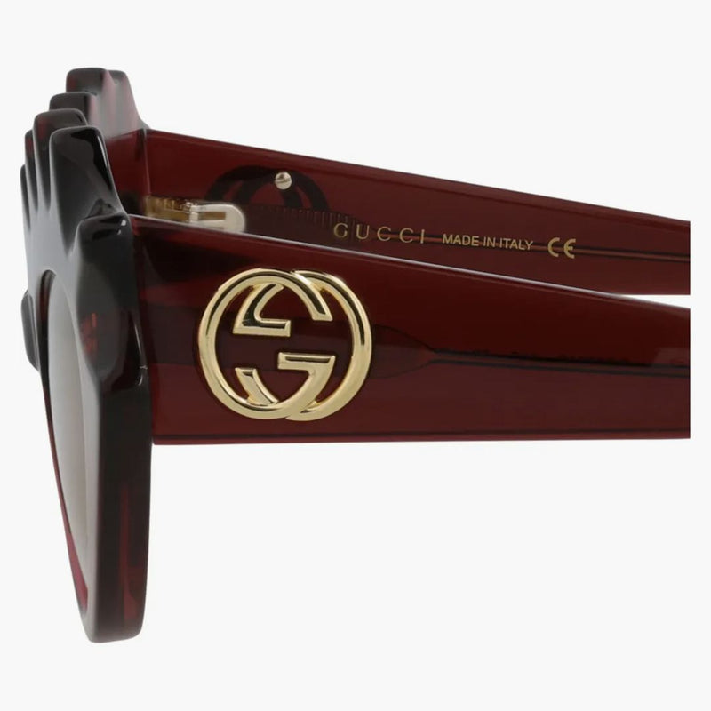 Gucci Cat Eye-Frame Acetate Sluneční brýle Burgundy/Yellow (GG0781S-30009261-005)
