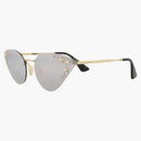 Gucci Cat Eye-Frame Metal Sunglasses Gold/Gold/Silver (GG0898S-30010504-002)