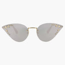 Gucci Cat Eye-Frame Metal Sunglasses Gold/Gold/Silver (GG0898S-30010504-002)