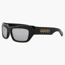 Gucci Cat Eye-Frame Recycled Acetate Sunglasses Black/Black/Silver (GG1296S-30013841-002)