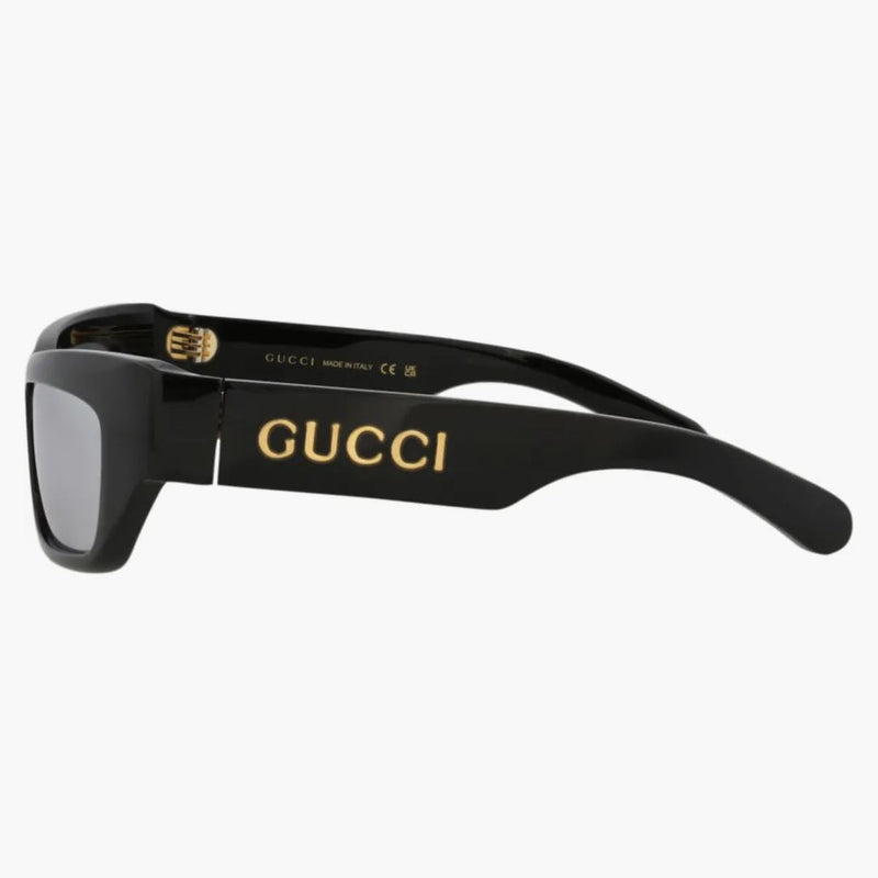 Gucci Cat Eye-ram återvunnet acetat solglasögon svart/svart/silver (GG1296S-30013841-002)