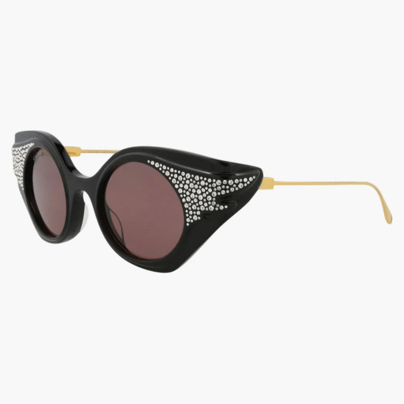 Gucci Cat Eye-Frame Recycled Acetate Sunglasses Black/Gold/Brown (GG1327S-30013927-001)