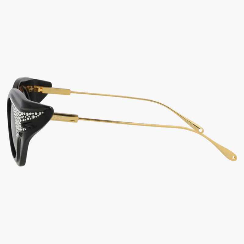 Gucci Cat Eye-Frame Recycled Acetate Sunglasses Black/Gold/Brown (GG1327S-30013927-001)