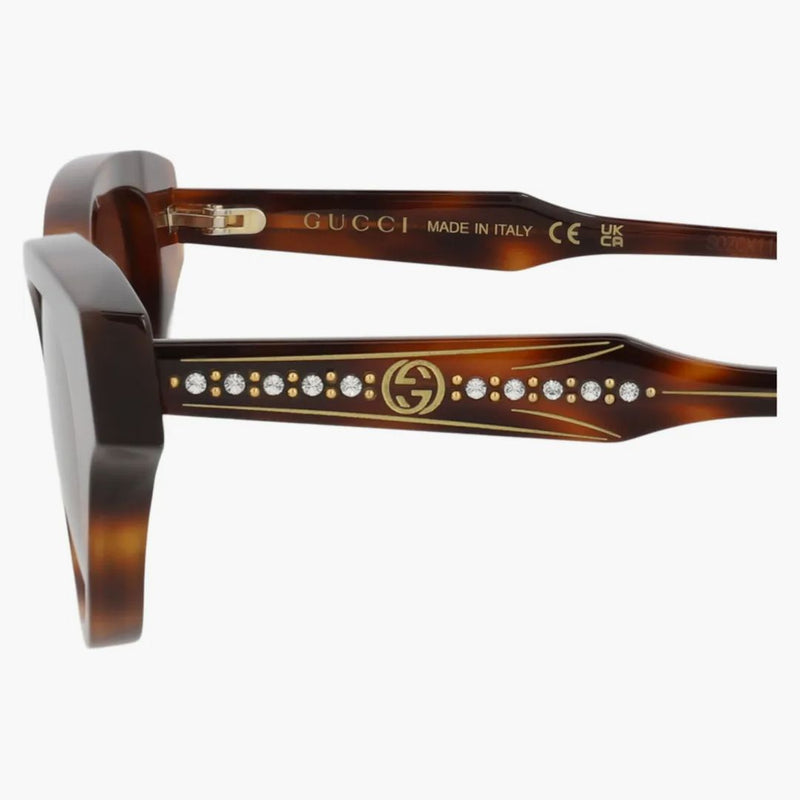 Recyklované acetátové sluneční brýle Gucci Cat Eye-Frame Havana/Havana/Brown (GG1298S-30013901-002)
