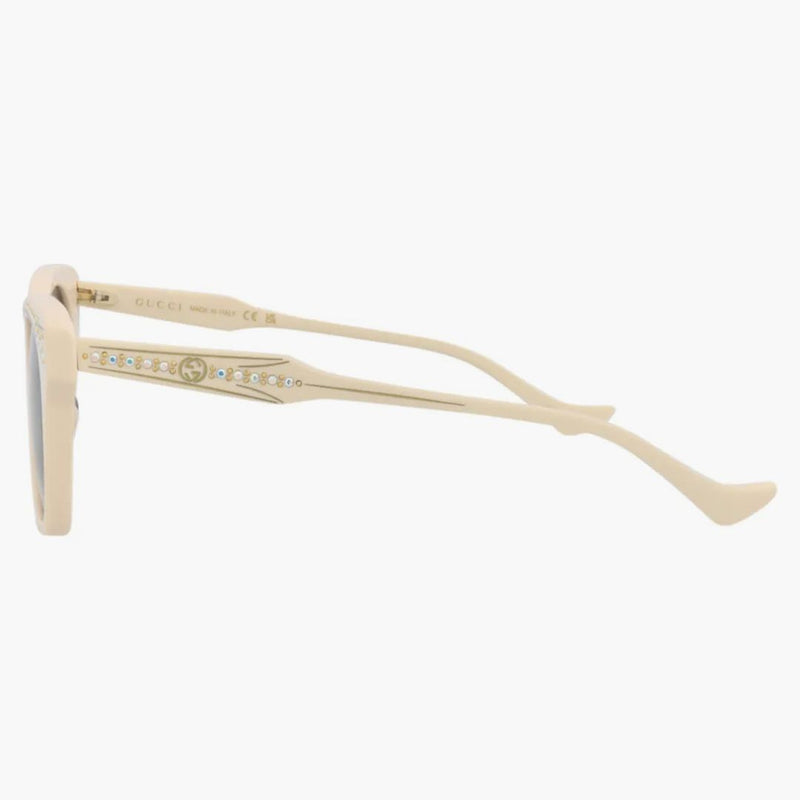 Gucci Cat Eye-ram återvunnet acetat solglasögon elfenben/ichef (GG1299S-30013902-004)