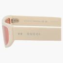 GUCCI CAT Eye-Frame Recycled Acetate Sunglasses Ivory/Ichor/Red (GG1634S-30014927-005)