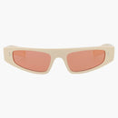 GUCCI CAT Eye-Frame Recycled Acetate Sunglasses Ivory/Ichor/Red (GG1634S-30014927-005)