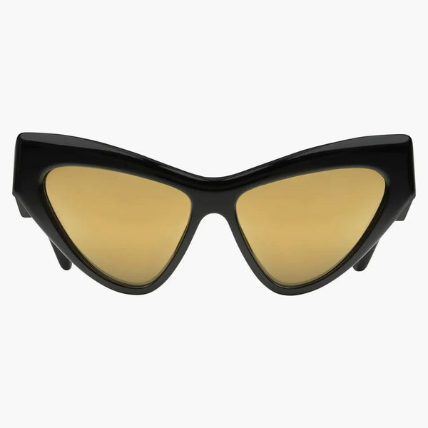 Occhiali da sole Gucci Cat-Eye Frame Shiny Black/Gold-Tone/Solid Brown Lens (733344 J0740 1080)