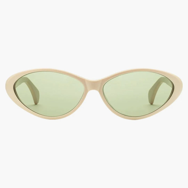 Gucci Cat-Eye Frame Solglasögon Glänsande elfenben/grönt (733799 J0740 9230)