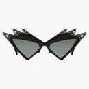 Gucci Cat-Eye Frame con occhiali da sole in cristalli Nero/Grigio (720725 J0741 1012)