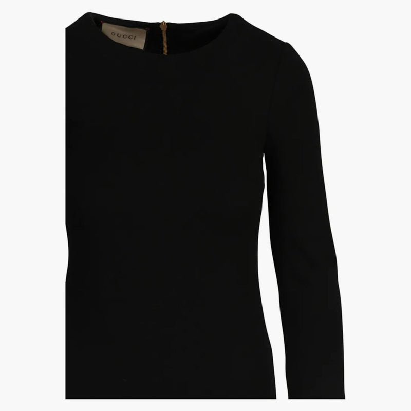 Gucci Chain-link Belt Midi Dress Black