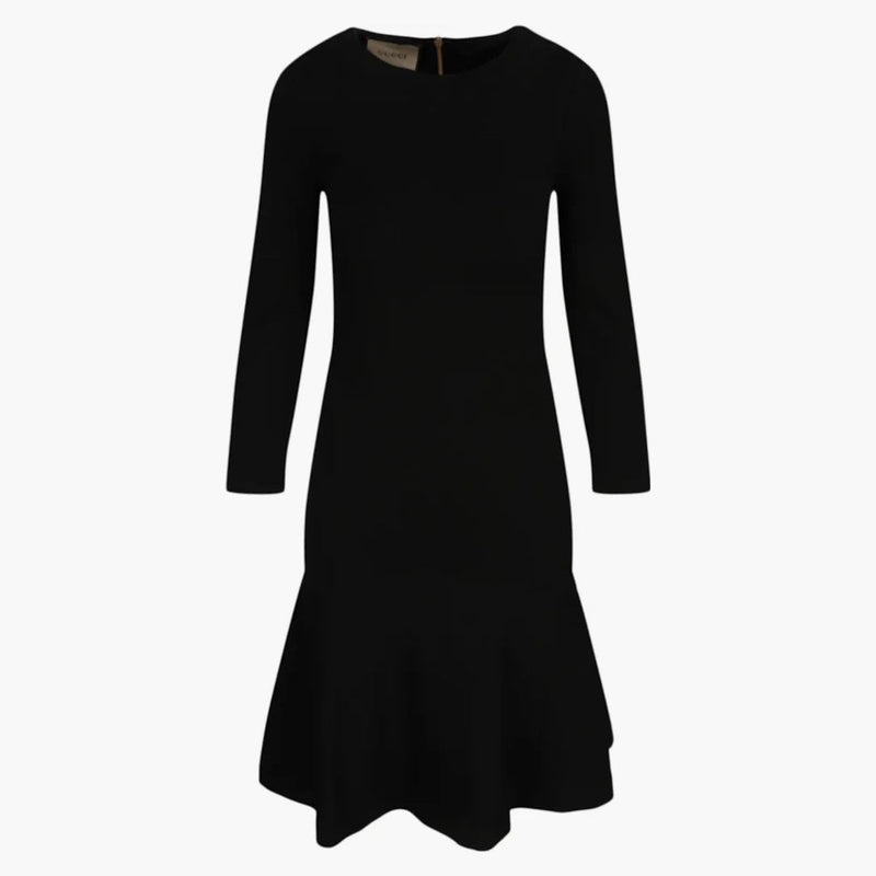 Gucci Chain-link Belt Midi Dress Black