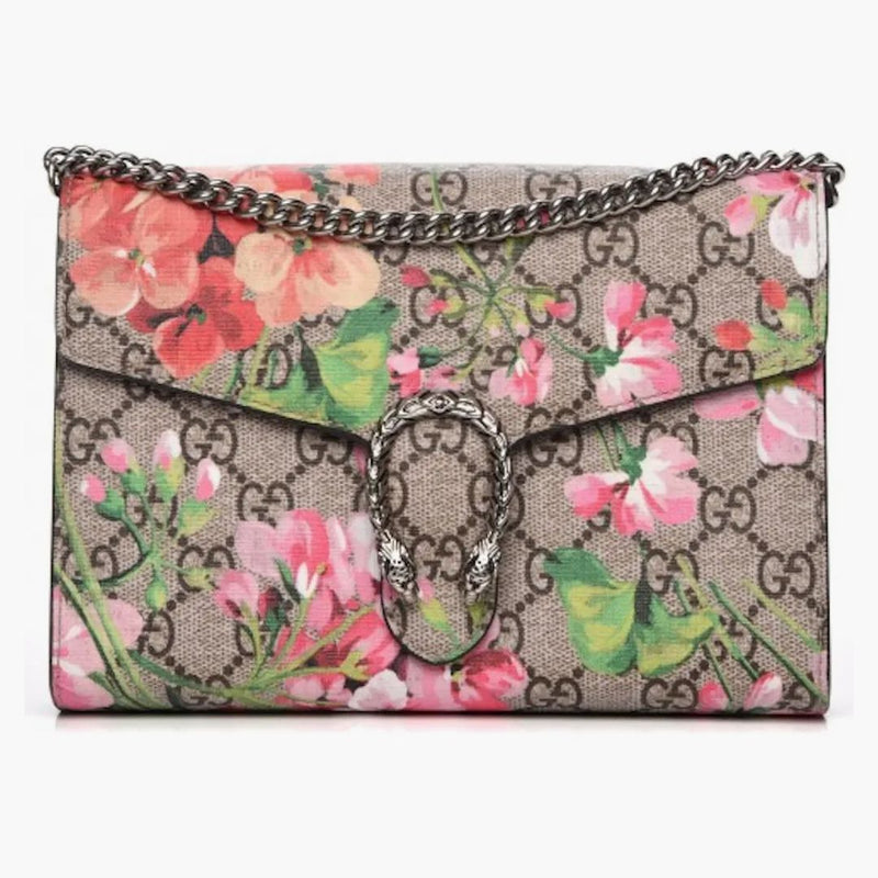 Gucci Dionysus Chain Wallet Gg Supreme Blooms Mini Antique Rose