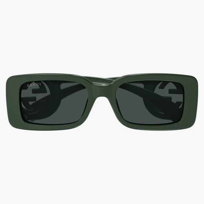 Gucci Chaise Lounge Sunglasses Green/Solid Smoke Gray (GG1325S-003)