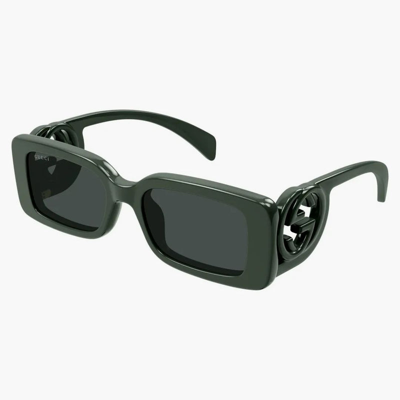 Gucci Chaise Lounge Sunglasses Green/Solid Smoke Gray (GG1325S-003)