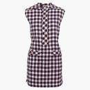 Gucci Check Tweed Tunic Dress Blue Plaid