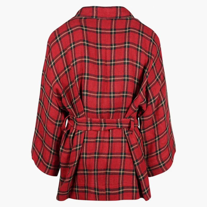 Gucci Checked Kimono Jacket Red/black