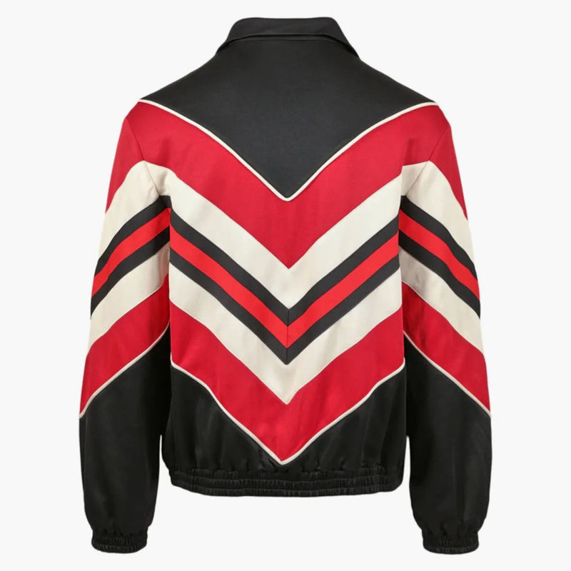 Gucci Chevron Jersey Track Jacket Black/red