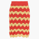 Gucci Chevron Knit Skirt Orange Multi