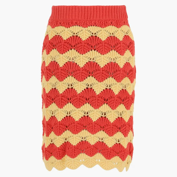Gucci chevron pletená sukně oranžová multi