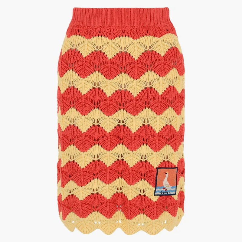 Gucci chevron pletená sukně oranžová multi