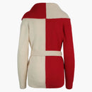 Gucci Chunky Wool Belted Sweater White/Red