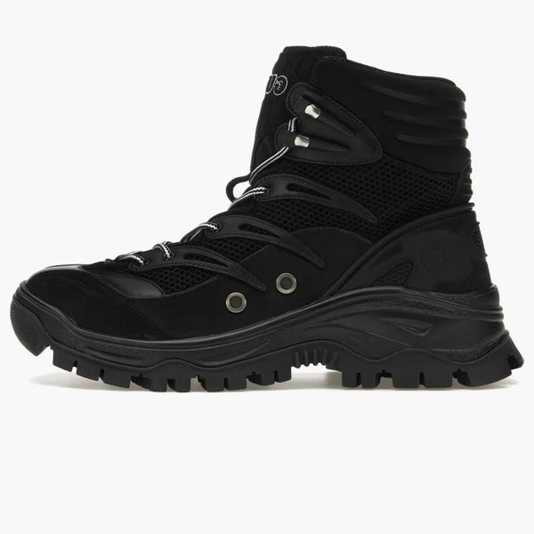 Gucci Contrast panel Lace-Up Boot Black