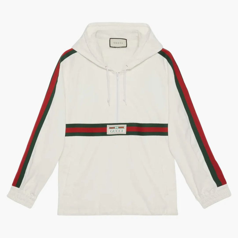 Gucci Cotton Canvas Windbreaker With Gucci Label White