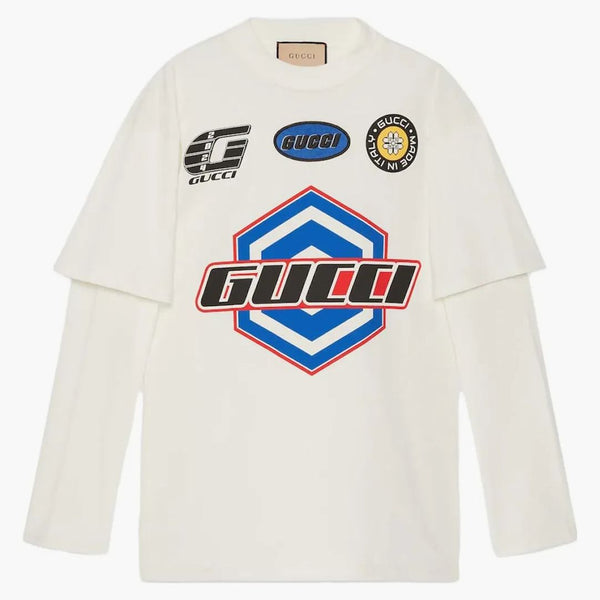 T-shirt della maglia di cotone Gucci al largo