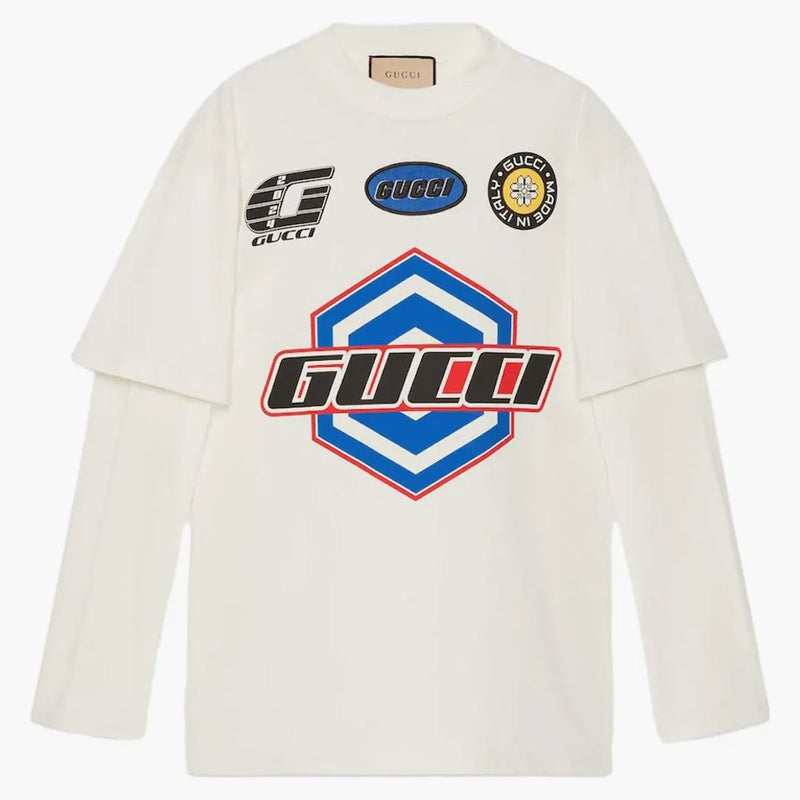 T-shirt della maglia di cotone Gucci al largo